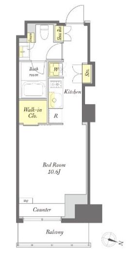 プライムメゾン森下WEST　410号室　間取り