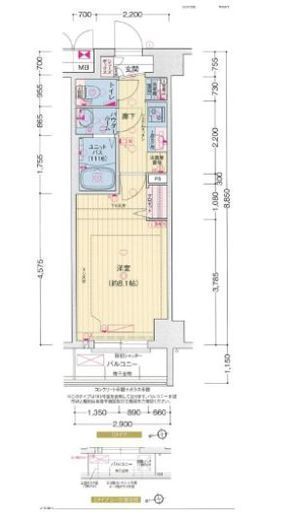 プレサンス木場公園　607号室　間取り