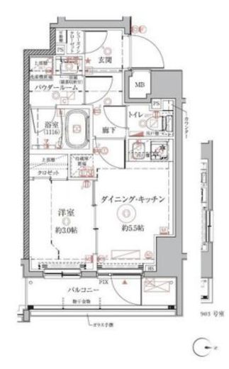 クレイシアIDZ本所吾妻橋　903号室　間取り