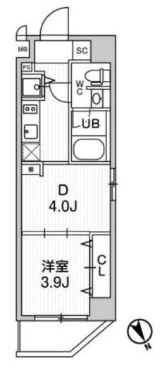 ステージファースト浅草橋Ⅳ　503号室　間取り