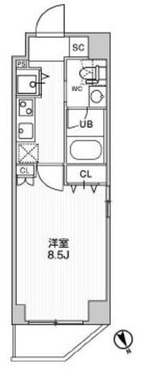 ステージファースト浅草橋Ⅳ　603号室　間取り
