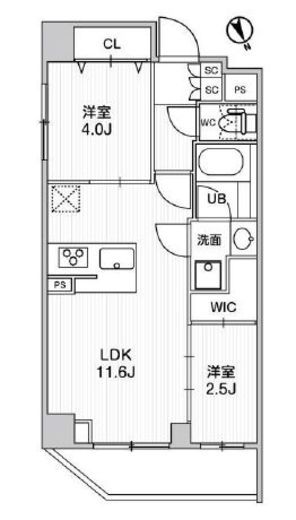 ステージファースト浅草橋Ⅳ　701号室　間取り
