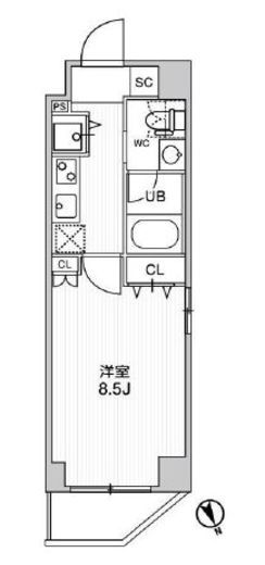 ステージファースト浅草橋Ⅳ　803号室　間取り
