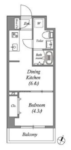 GRANPASEO浅草Ⅱ (グランパセオ浅草2)　302号室　間取り