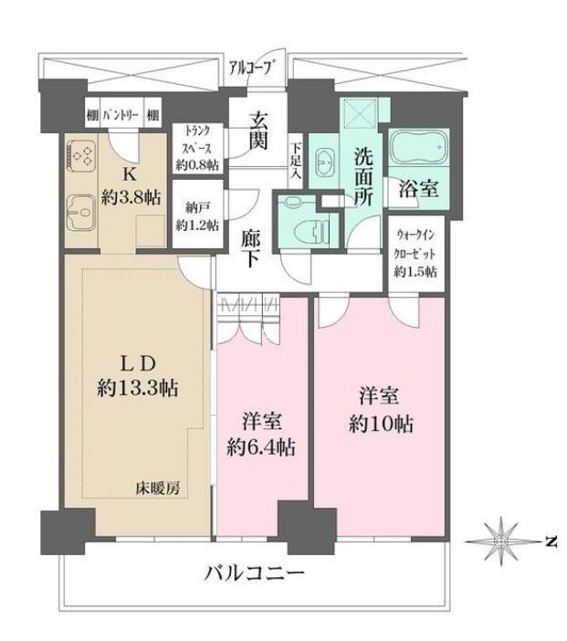 Wコンフォートタワーズ WEST　3109号室　間取り