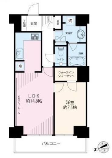 Wコンフォートタワーズ WEST　1304号室　間取り