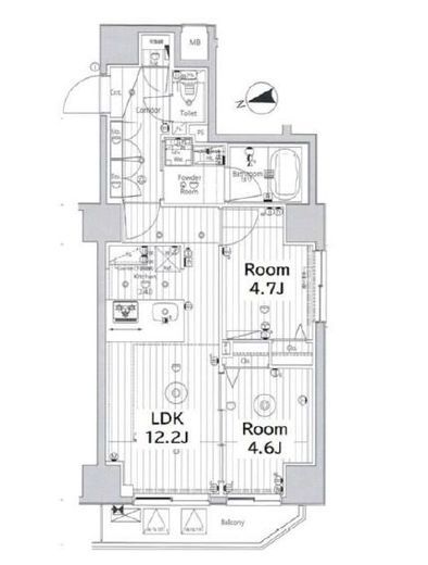 メイクス上野　1201号室　間取り