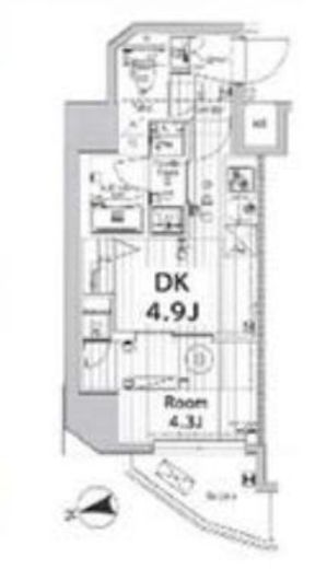 メイクス上野　206号室　間取り