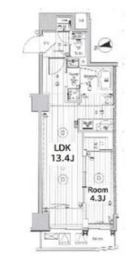 メイクス上野　602号室　間取り