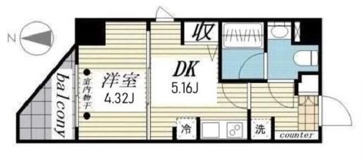 CREAL門前仲町Ⅱ(クリアル門前仲町Ⅱ)　404号室　間取り