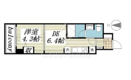 CREAL門前仲町Ⅱ(クリアル門前仲町Ⅱ)　303号室　間取り
