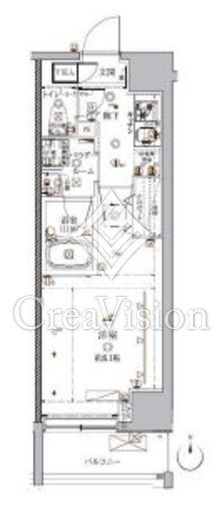 クレイシア入谷　1406号室　間取り