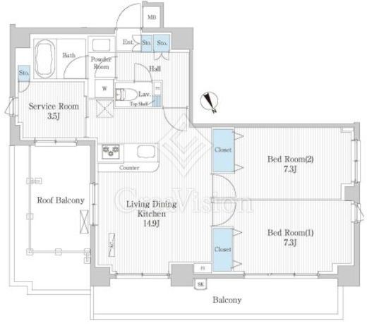HIGASHIKOMATSUGAWA PARK RESIDENCE　501号室　間取り