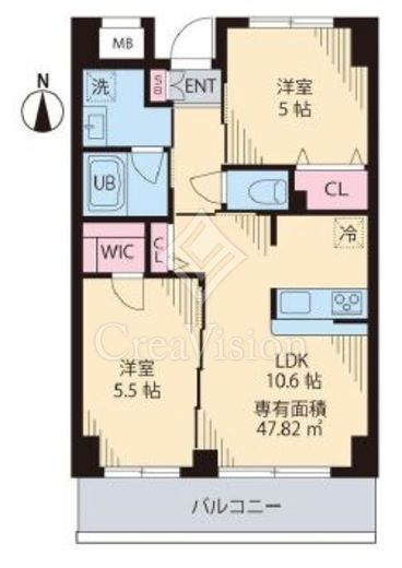 ＣＯＵＲＴ　ＴＡＫＥＴＯＫＵ　Ⅲ　602号室　間取り