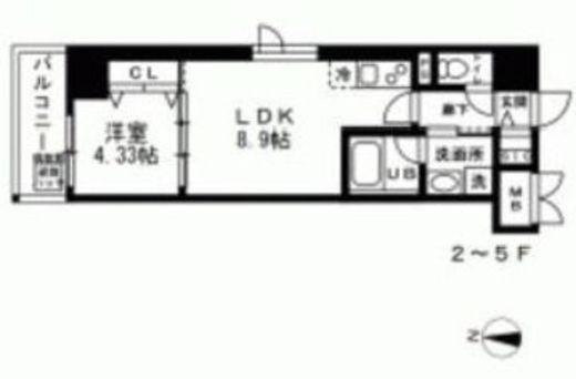 LA BELJOUR錦糸町 (ラベルジュー錦糸町)　407号室　間取り