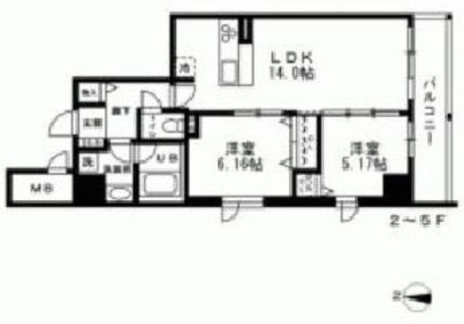 LA BELJOUR錦糸町 (ラベルジュー錦糸町)　901号室　間取り