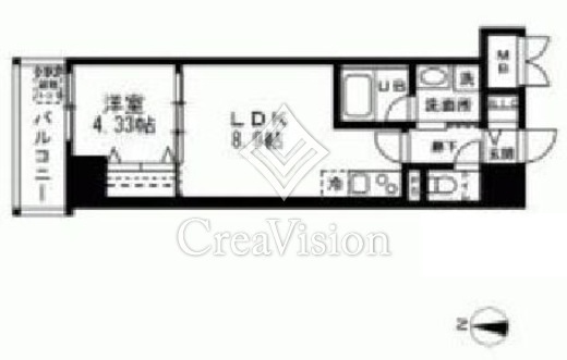 LA BELJOUR錦糸町 (ラベルジュー錦糸町)　206号室　間取り