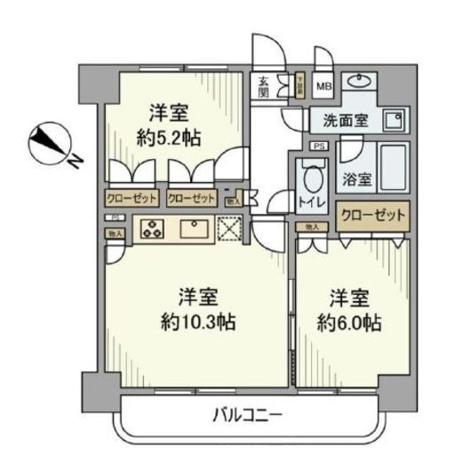 グレイス錦糸町　403号室　間取り