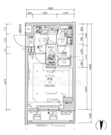 アルコバレーノ錦糸町　803号室　間取り