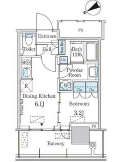 JP noie 蔵前 (ジェーピーノイエ蔵前)　2015号室　間取り
