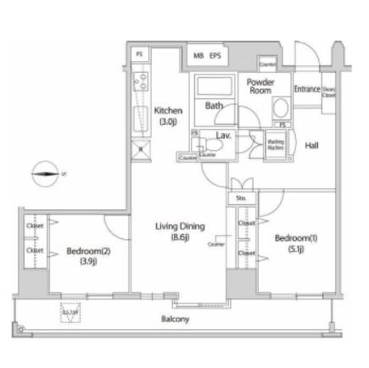 グレイスコート木場パークサイド　903号室　間取り