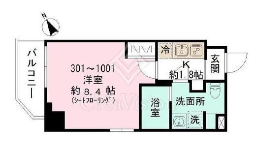ルシェロ平井　801号室　間取り