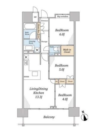 レーベンリヴァーレ浅草エヴァープライド　701号室　間取り