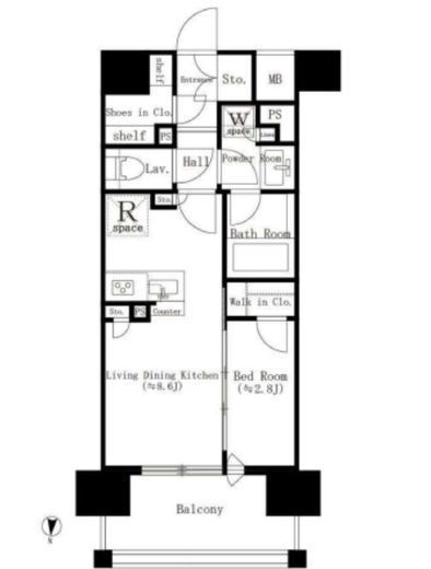 オーベルアーバンツ両国　603号室　間取り