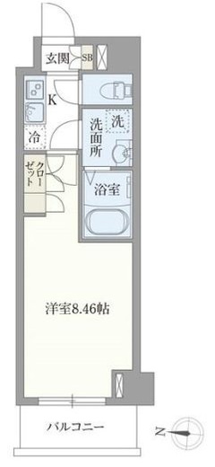 オープンブルーム押上　303号室　間取り