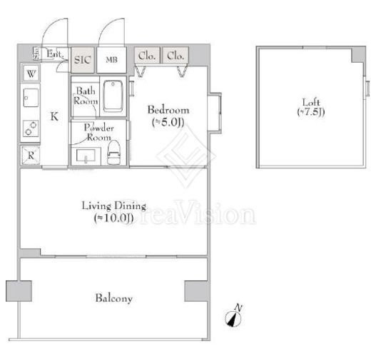 BluRock豊洲　1103号室　間取り
