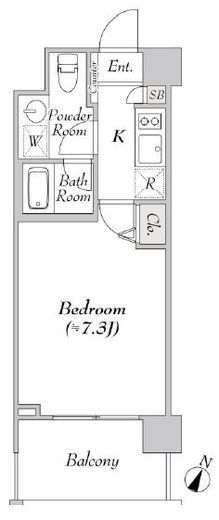 BluRock豊洲　508号室　間取り
