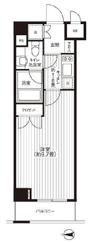 グランハイツ東新宿　319号室　間取り