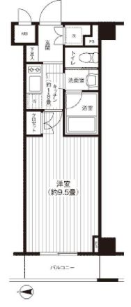 グランハイツ東新宿　416号室　間取り