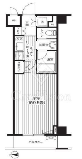 グランハイツ東新宿　515号室　間取り