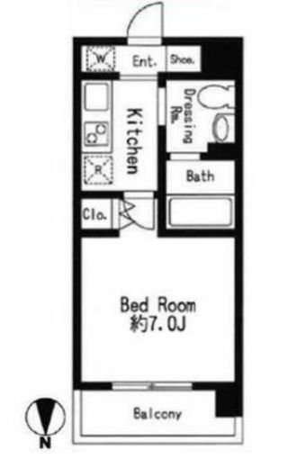 ドゥーエ西大島2　1411号室　間取り