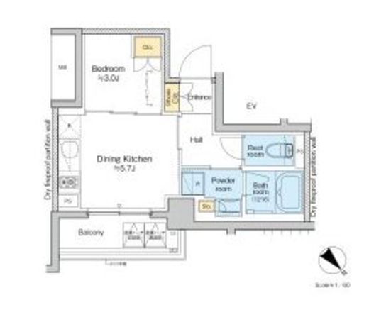 プラウドフラット墨田曳舟ディアージュ　210号室　間取り