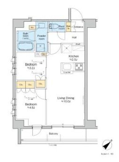 プラウドフラット墨田曳舟ディアージュ　406号室　間取り