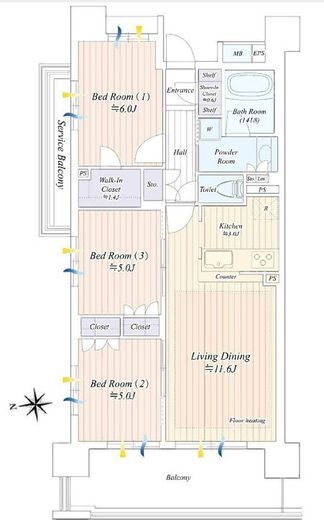 スカイクレストビュー西葛西　602号室　間取り