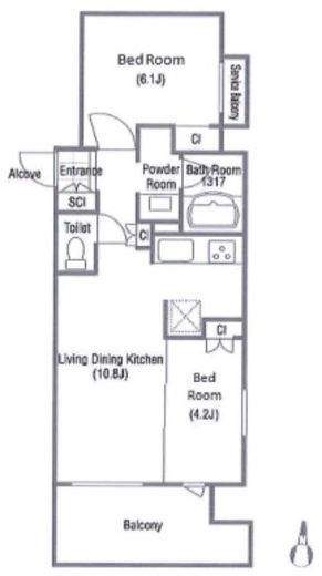 クレストコート吾妻橋レジデンス　304号室　間取り