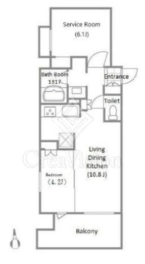 クレストコート吾妻橋レジデンス　604号室　間取り