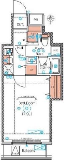 エストゥルース浅草 (EsTRUTH ASAKUSA)　402号室　間取り
