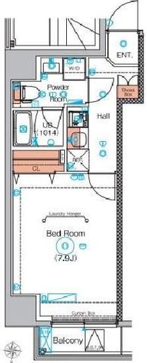 エストゥルース浅草 (EsTRUTH ASAKUSA)　801号室　間取り