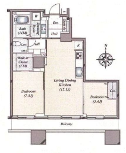 東京パークタワー　2308号室　間取り