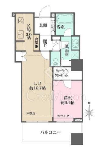 東京パークタワー　1409号室　間取り