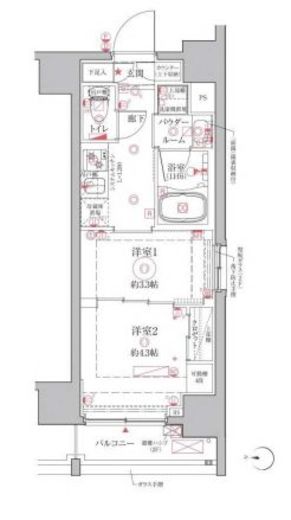 クレイシアIDZ台東竜泉　202号室　間取り