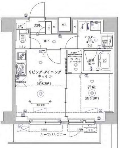 RELUXIA亀戸 (リルシア亀戸)　801号室　間取り