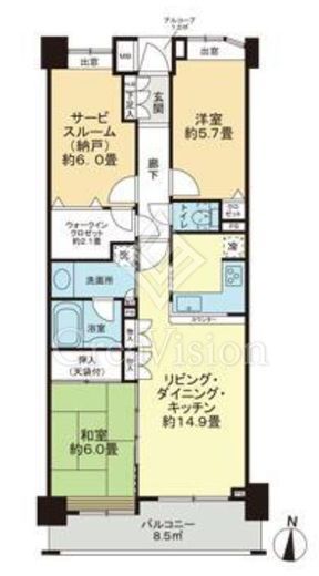 クレストフォルム東大島　405号室　間取り