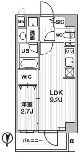 シーズンフラッツ押上テラス　308号室　間取り