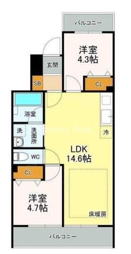 エリクサーメゾン日暮里根岸　401号室　間取り