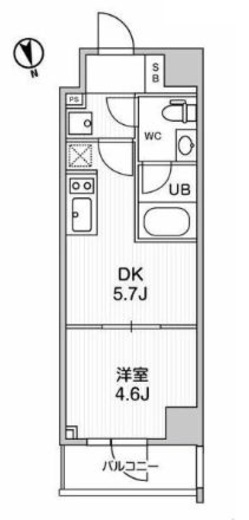ALTERNA浅草 (オルタナ浅草)　704号室　間取り